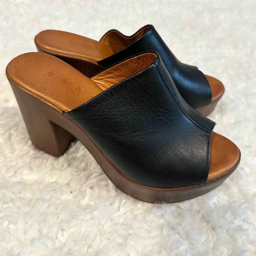 Handcrafted Black Leather Heels
